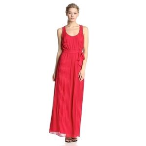 Jessica Simpson TANGO RED Sleeveless Scoop-Neck Pleated Maxi Dress Sz.4